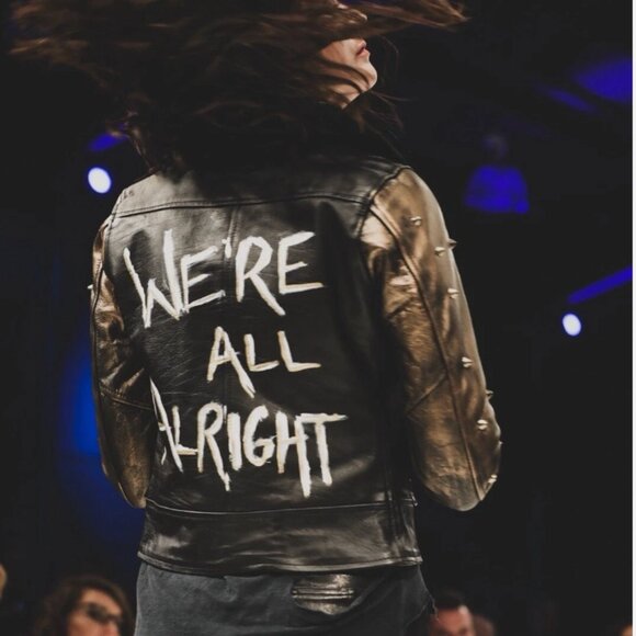 Custom Leather Jacket Straight To Hell | JMR Leather Sherpa Hand Painted - Picture 8 of 9